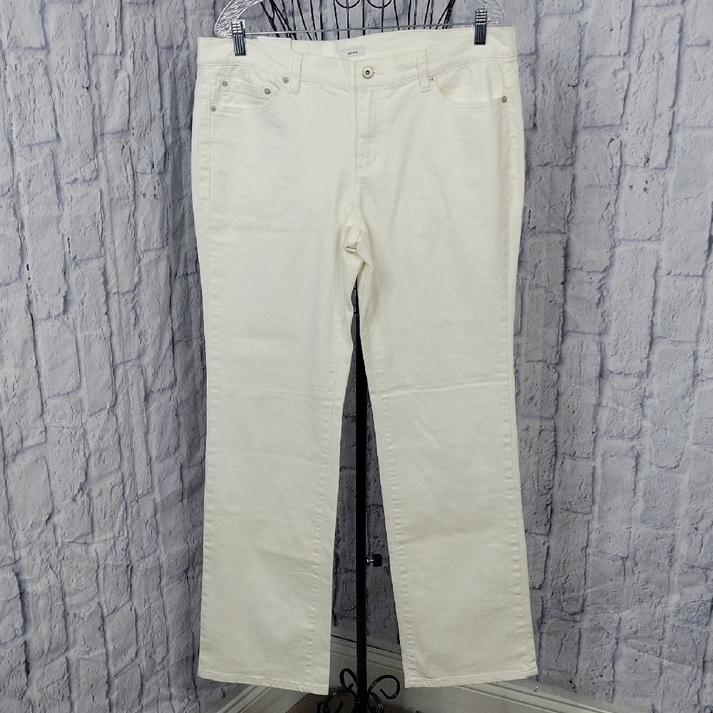 Liz & Co. Women's‎ Straight Leg Jeans White Size 14 NWT